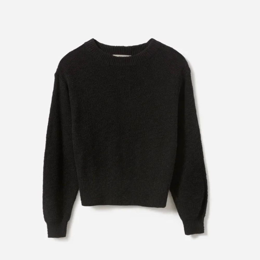 Everlane Cotton Linen Crew Sweater Black